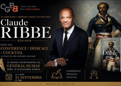 Conférence EXCEPTIONNELLE / Cocktail : Claude Ribbe